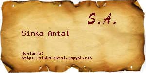 Sinka Antal névjegykártya